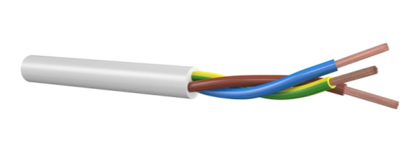 VMVL 3x1,5mm² aansluitsnoer wit - rol a 100m
