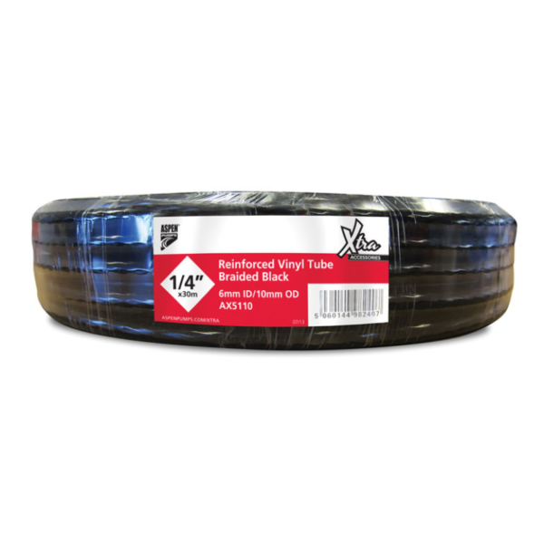 Aspen condensafvoerslang zwart versterkt 6 mm rol a 30 meter