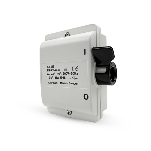 SA-316 Norwesco werkschakelaar 3P 16A IP65 exclusief wartels