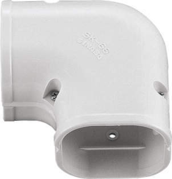 SK-77-W Inaba Denko lange vlakke bocht 90° Wit