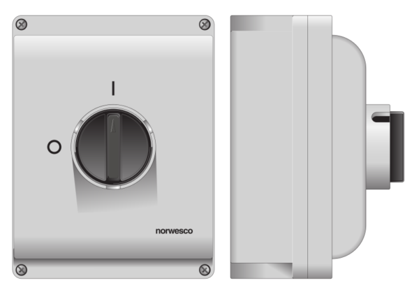 SA-440 Norwesco werkschakelaar 4P 40A IP65 exclusief wartels