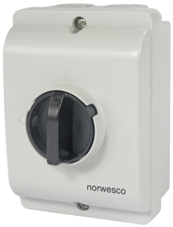 ESWPX 416 Norwesco werkschakelaar 4-polig 16A IP65 exclusief wartels